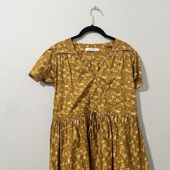 Christy Dawn Wrap Goldenrod Dawn Prairie Cottage Midi Maxi Dress XS - Picture 6 of 9